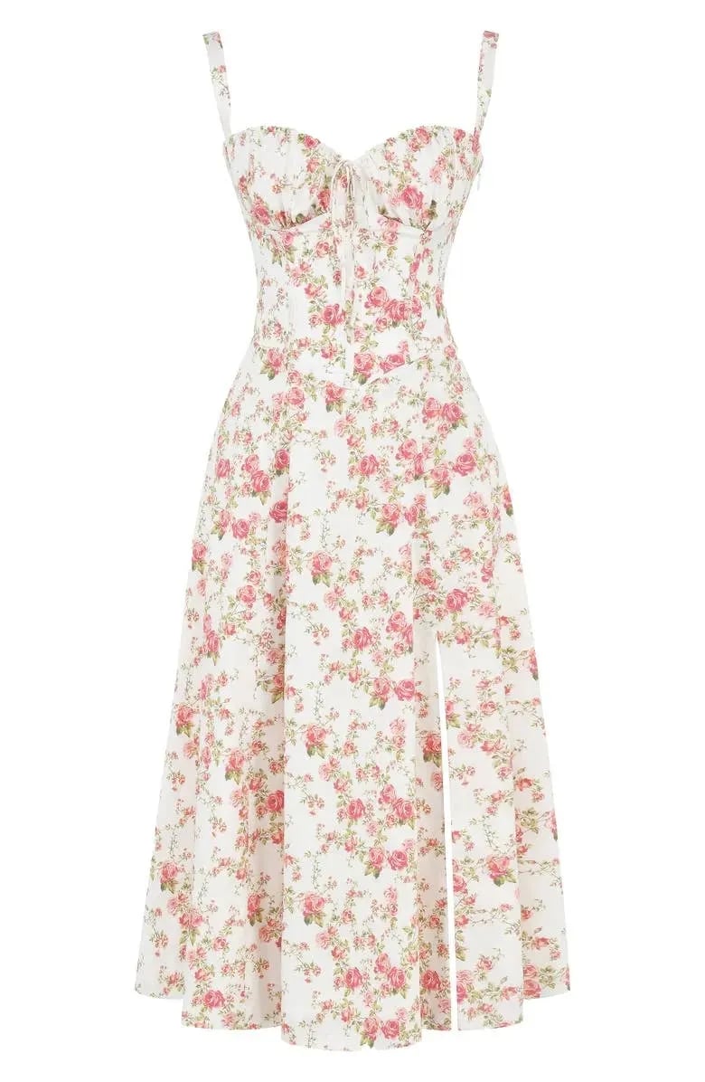 Last Day 49% OFF🔥Floral Bustier Midriff Waist Shaper Dress (Buy 2 Free Shipping)